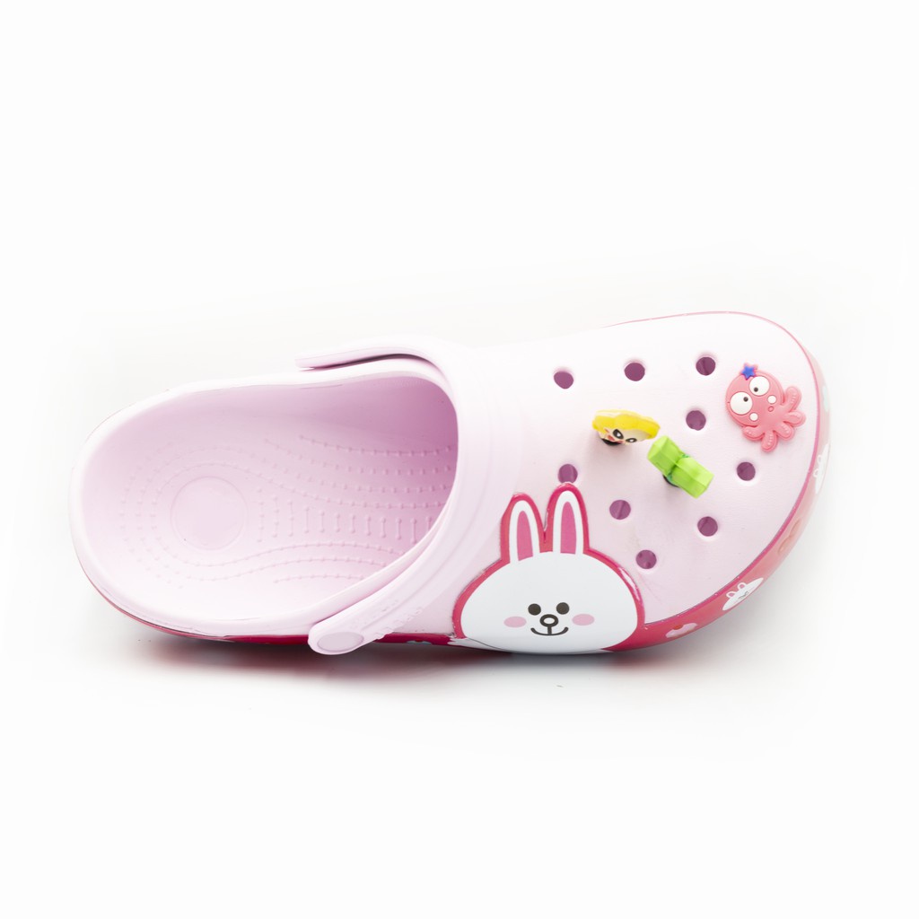 dép cross cho béFREESHIPdép cross cho bé họa tiết chú thỏ hồng SHINCR77U12 tặng thêm 12 sticker cross