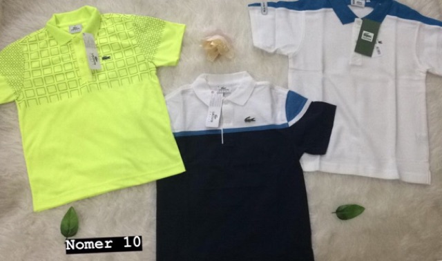 Áo Thun Polo Tay Ngắn Cổ Bẻ In Chữ Lacoste Size - 10