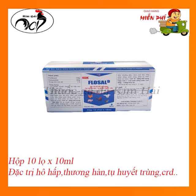 [Miễn Phí Vận Chuyển 99k] Flosal D -[hộp 10 lọ x 10ml] Th.ư.ơng H.àn,T.ụ H.uyết Tr.ù.ng,,Hô Hấp phổ rộng cho chiến kê.