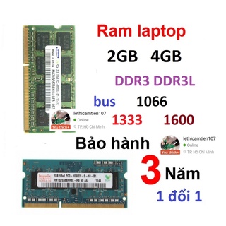 Mua Ram DDR3L 4GB 2Gb laptop ram DDR3 4Gb 2Gb bus 1066 1333 1600 pc3 pc3l 12800s 10600s 8500s