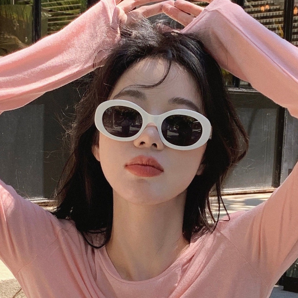 Kính Mát Gọng Oval Chống Tia UV Mỏng Nhẹ Phong Cách Âu Mỹ Cho Nữ