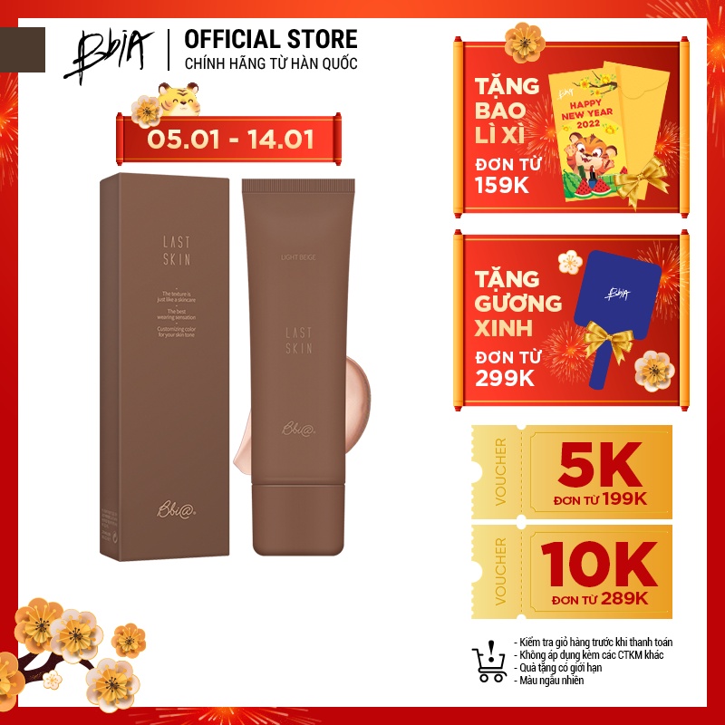 Kem Nền Bbia Last Skin Foundation (3 màu) 50ml Bbia Official Store