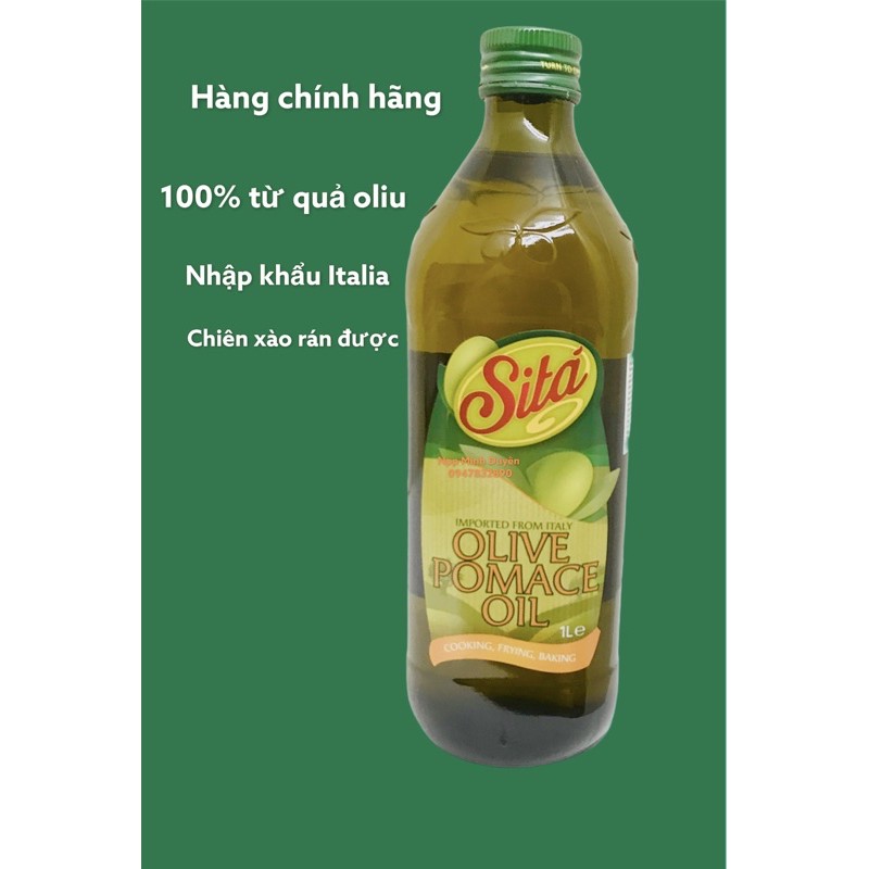 Dầu oliu nguyên chất 100% từ quả oliu - Dầu oliu pomace 1 lít nhập khẩu Ý