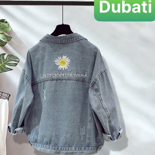 ÁO KHOÁC JEAN CHẤT BÒ NAM NỮ CHỐNG NẮNG HOA CÚC HÀN QUỐC CHẤT MEN NGẦU - DUBATI FASHION