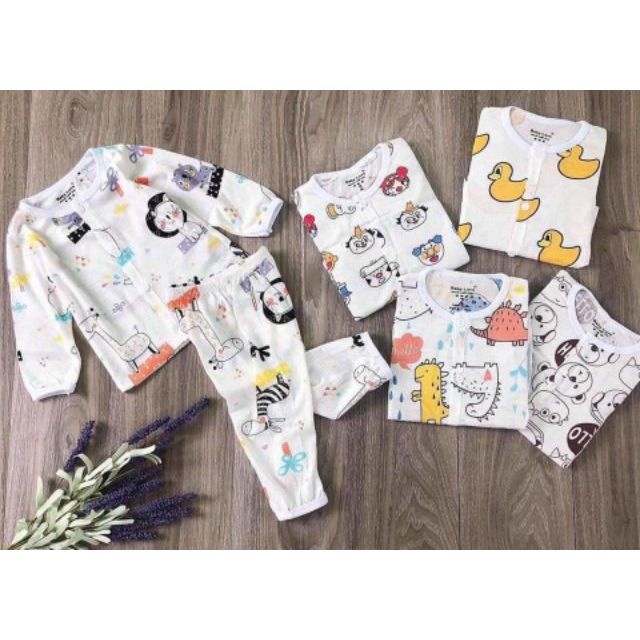 [ Rẻ Vô Địch ] Combo 5 Bộ cotton thông hơi dài tay CÚC GIỮA cho bé