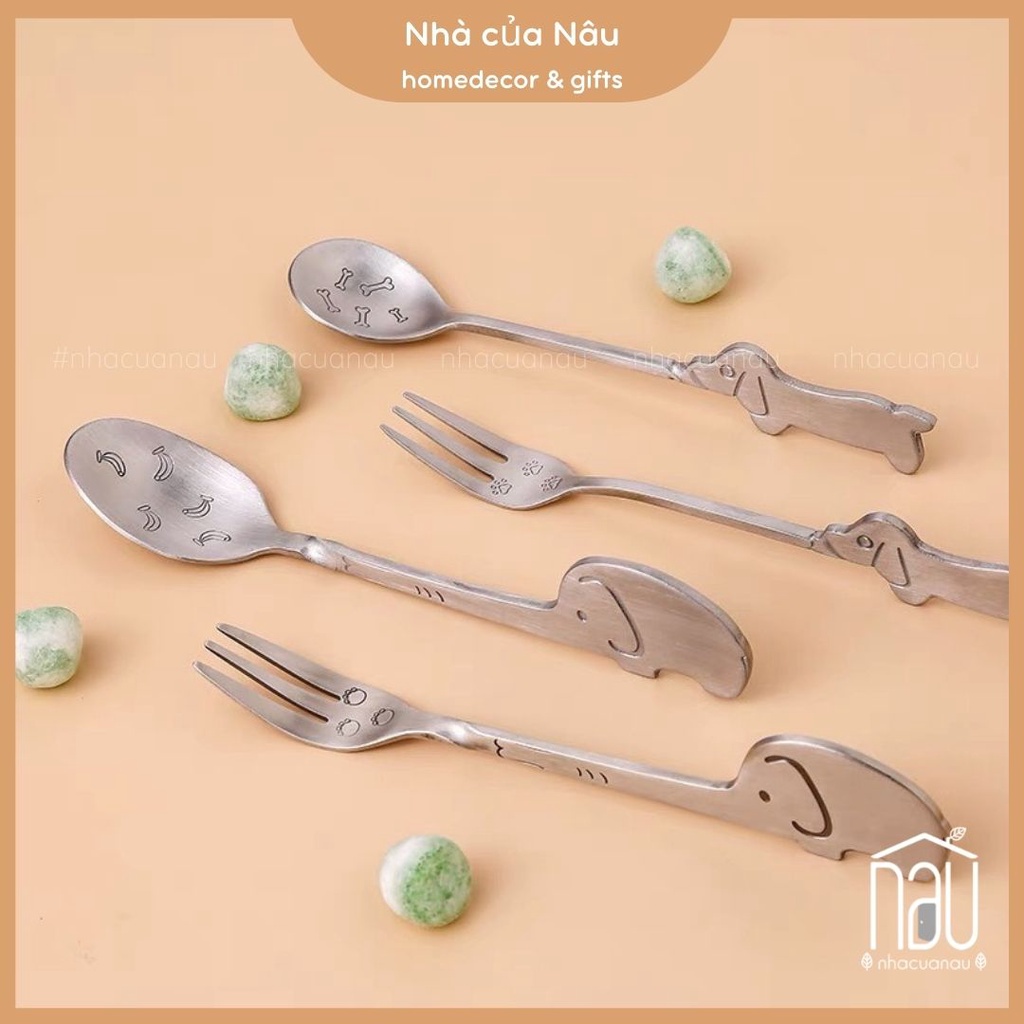 Thìa inox 304 không gỉ uống trà, uống cafe, pha nước hoa quả tạo hình hoa lá độc đáo