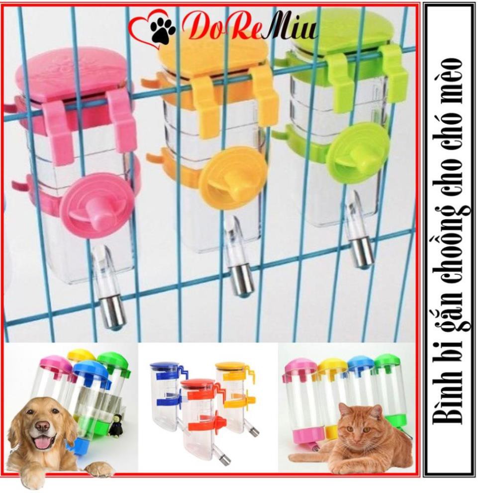 Giảm giáCTVD- Bình uống nước thú cưng gắn chuồng  Cấp nước tự động cho chó mèo