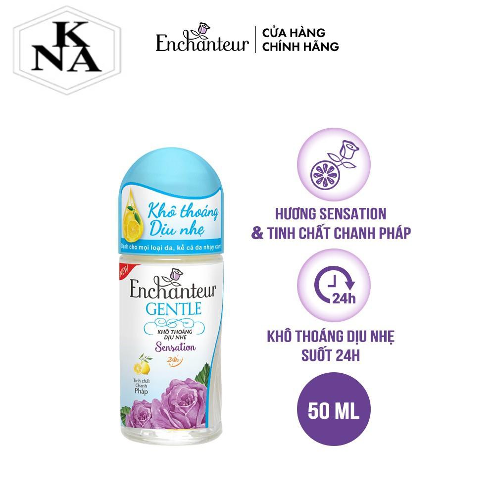 Lăn khử mùi hương nước hoa Enchanteur Gentle Sensation dưỡng trắng vùng da dưới cánh tay 50ml