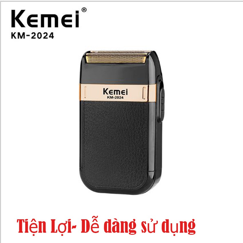 Máy cạo râu Kemei 2024 Thiết kế đẹp, sang trọng chuyên dùng cạo râu, cạo trắng tóc rất tốt