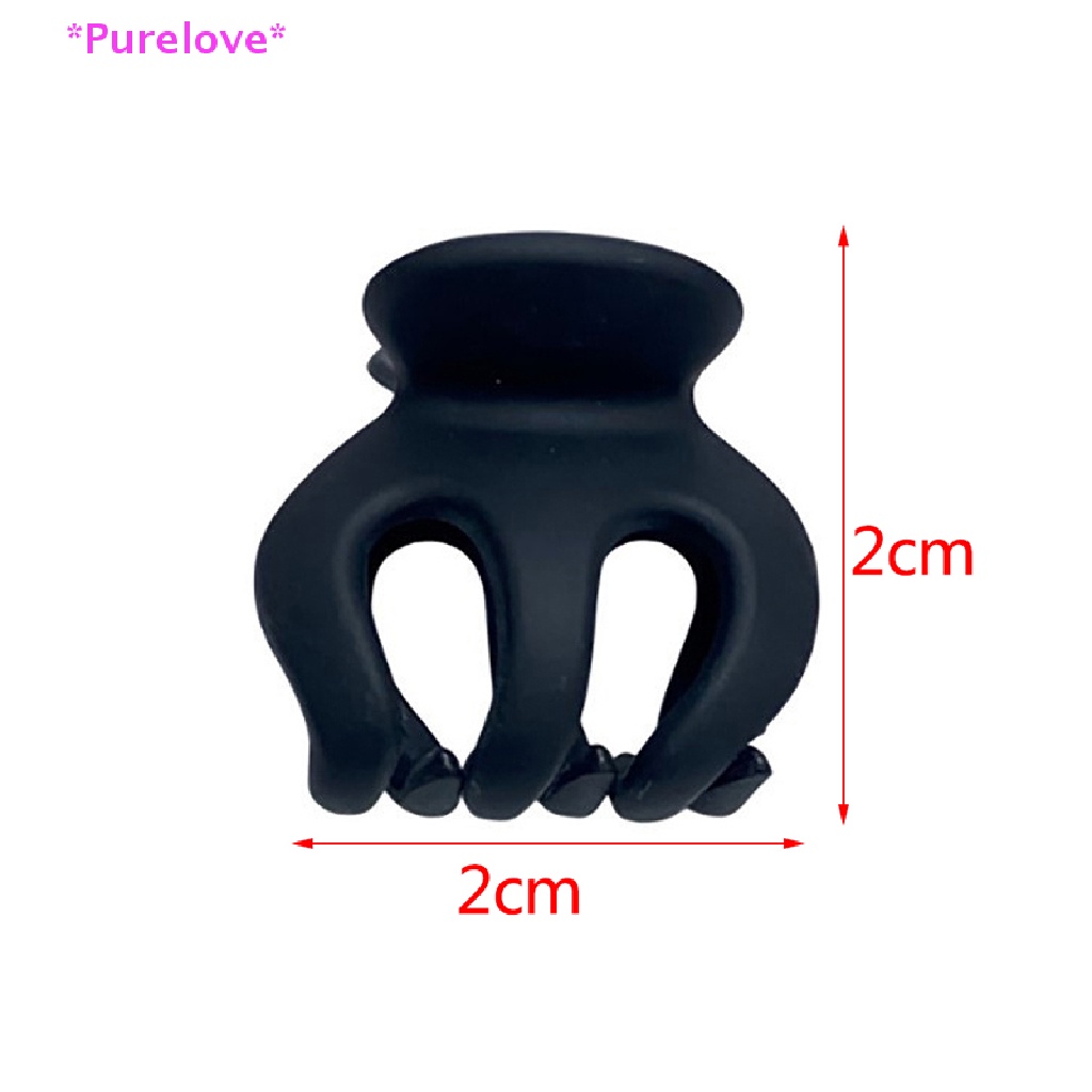 Set 6 Kẹp Tóc Mini Màu Đen Bằng Acrylic Đính Hoa Thời Trang Cho Nữ Mới