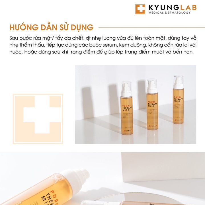 Xịt khoáng cấp ẩm PDRN Therapy Mist Kyung Lab 150ml Mit Beauty dưỡng ẩm da mặt khoá nền trang điểm