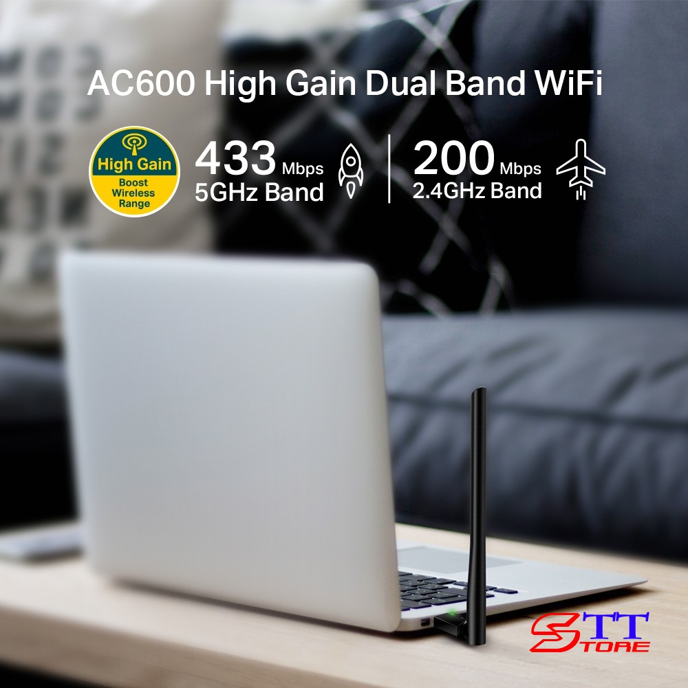 USB Thu Sóng Wifi TP-LINK Archer T2U Plus Bộ Chuyển Đổi USB Wi-Fi Băng Tần Kép AC600 - Hàng Chính Hãng | BigBuy360 - bigbuy360.vn
