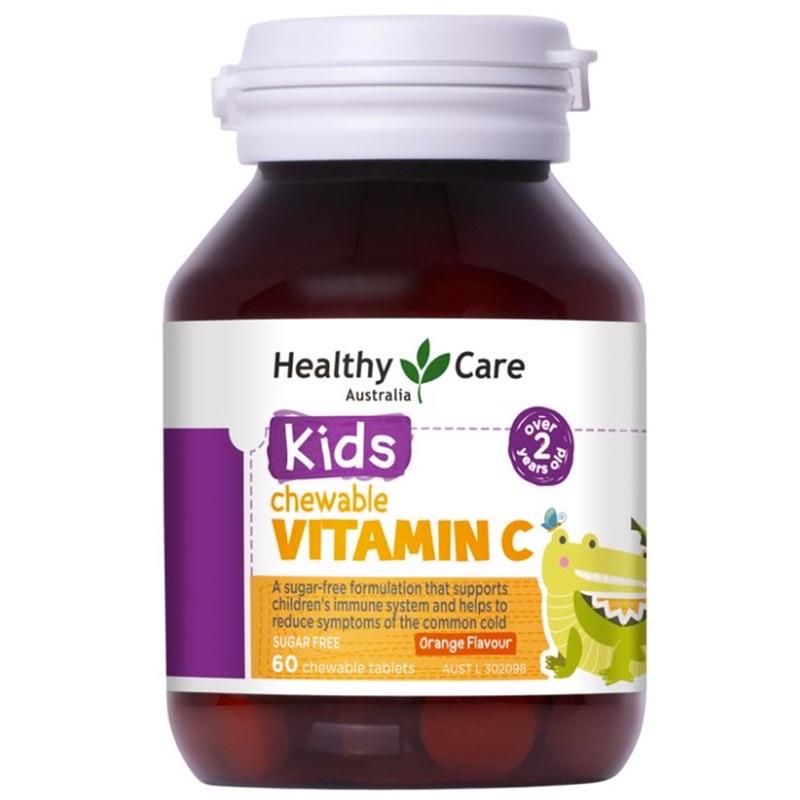 Viên nhai kẽm ZinC + Vitamin C HealthyCare 60 viên giúp bé ăn ngon ngủ ngon(date mới-lọ như hình)