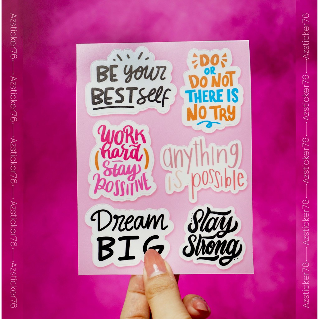 Sticker Chữ Dán Cute | Sticker Dán Nón Bảo Hiểm Chống Nước Cắt sẵn Dễ Dàng sử Dụng