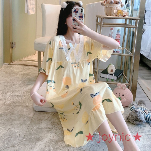 Đồ ngủ tay ngắn phối ren dễ thương thời trang mùa hè cho nữ | BigBuy360 - bigbuy360.vn