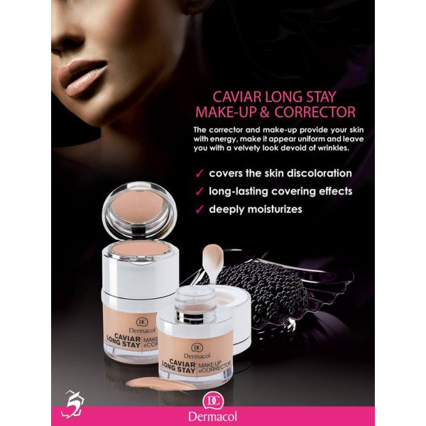 Kem Nền Chiết Xuất Trứng Cá Muối Dermacol Caviar Long-Stay Make-Up & Corrector 30ml | BigBuy360 - bigbuy360.vn