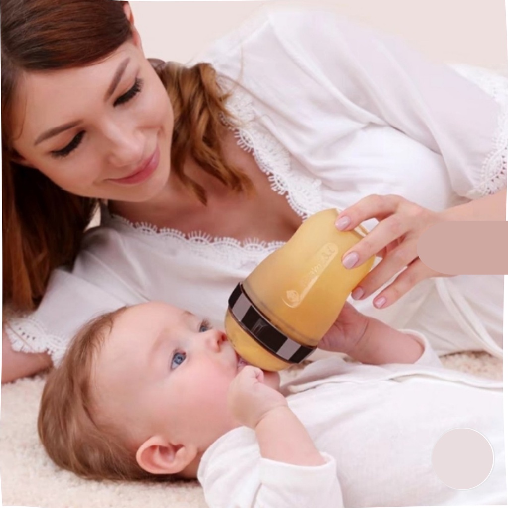 Bình sữa silicon KAMIDI tập bú thiết kế mô phỏng đầu ti mẹ không chứa BPA 2 dung tích 150ml và 250ml