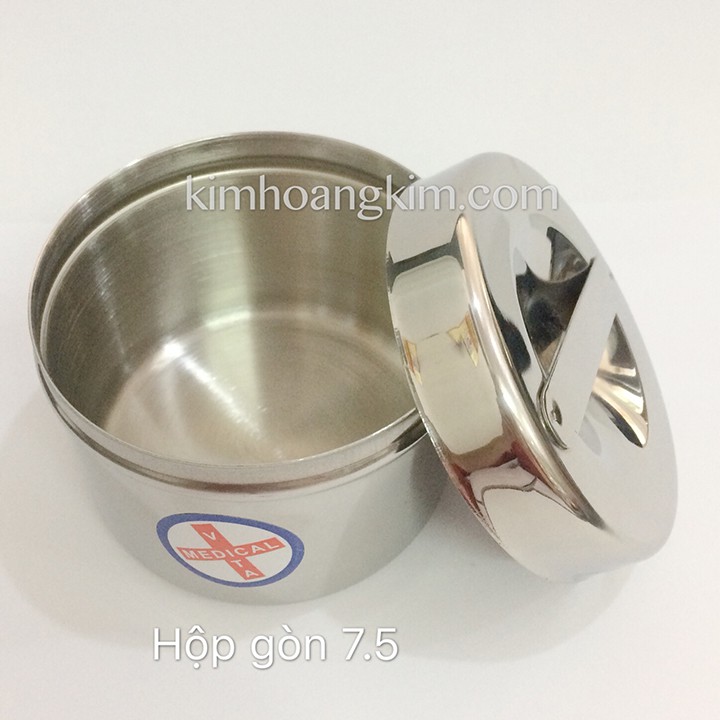 Hộp đựng gòn size 7.5 chất liệu inox cao cấp dùng trong spa, y tế
