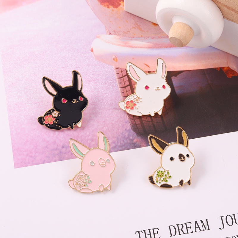Ghim cài áo hình chú thỏ hoạt hình dễ thương ngộ nghĩnh