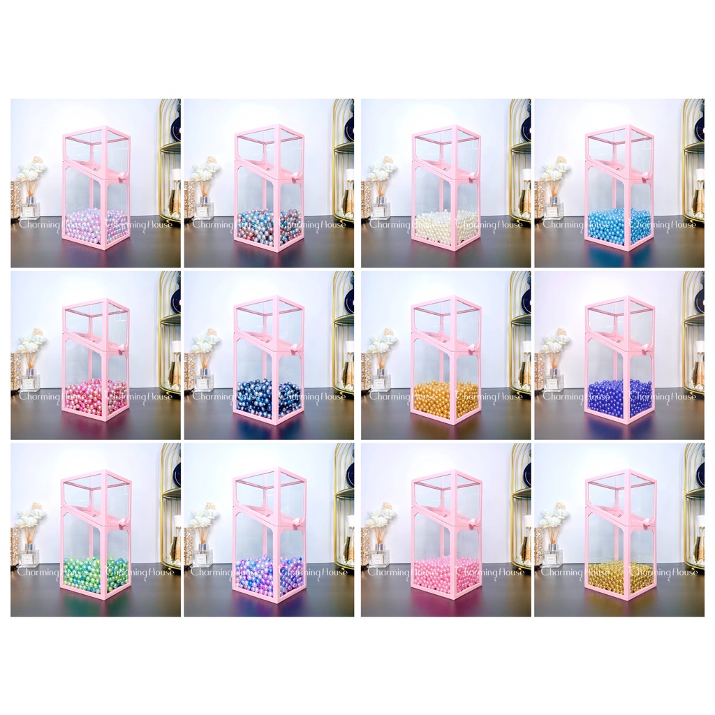 HỘP ĐỰNG CỌ TRANG ĐIỂM CAO CẤP HÌNH CHỮ NHẬTBẰNG THỦY TINH