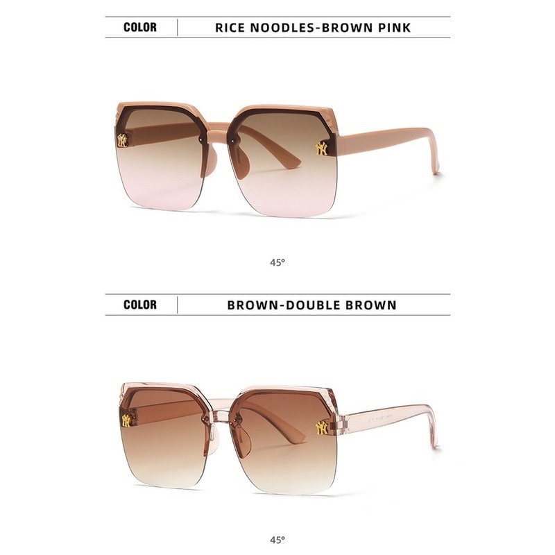 Kính Mát Gọng Vuông Oversized Bằng Kim Loại Màu Gradient Thời Trang Hàn Quốc Cho Nữ
