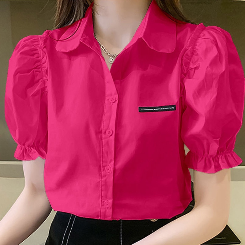 Áo sơ mi IELGY ngắn tay kiểu Pháp thời trang cho nữ