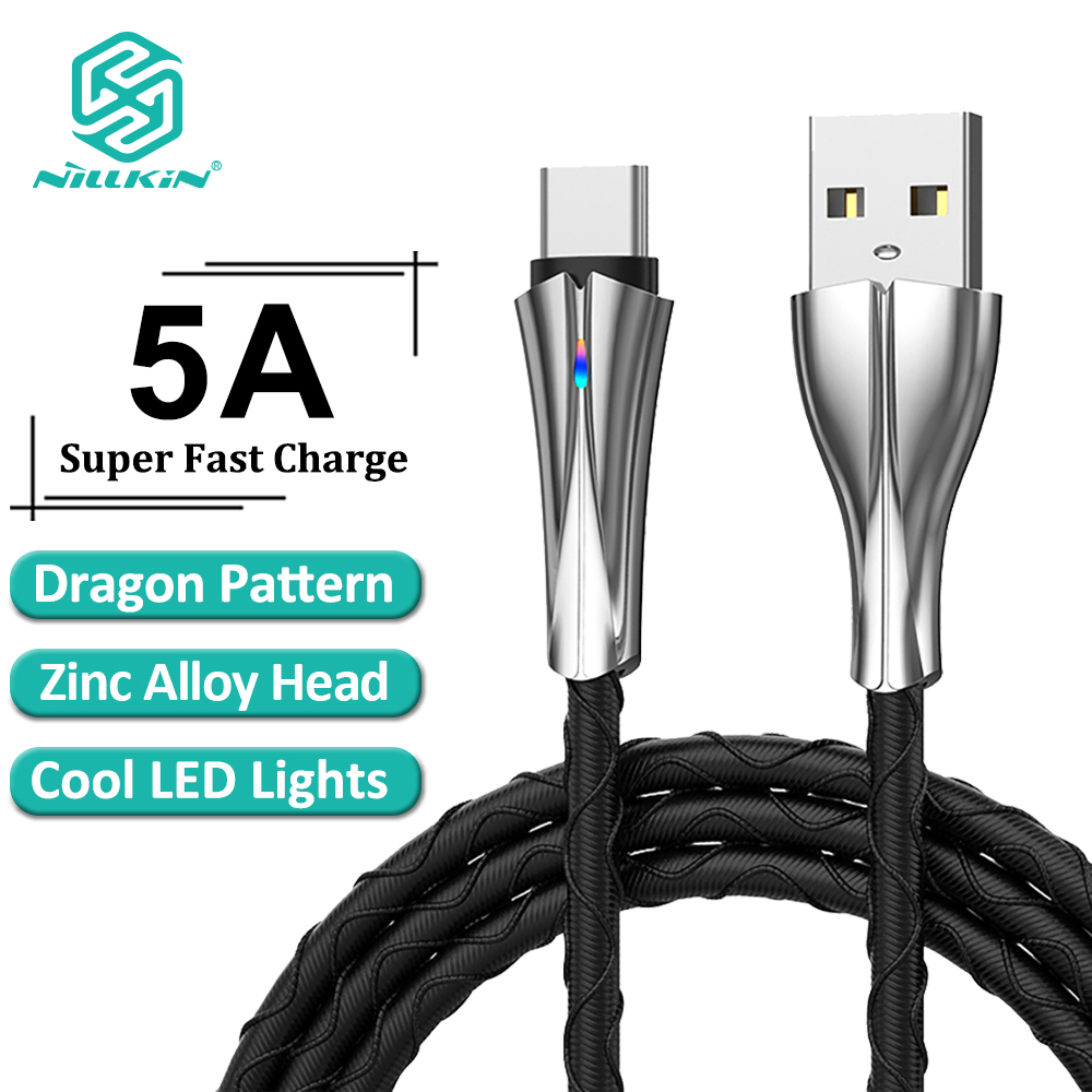 Dây Cáp Sạc Nillkin 5A Cổng USB Type-C Có Đèn LED Chất Lượng Cao