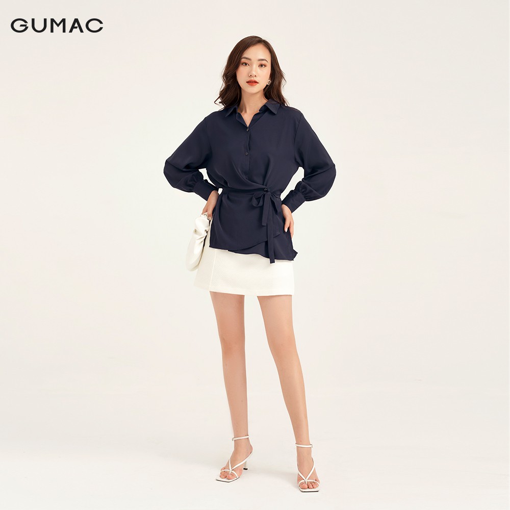 Áo sơ mi nữ cột dây GUMAC đủ màu, đủ size, sang trọng thanh lịch AB145 | BigBuy360 - bigbuy360.vn