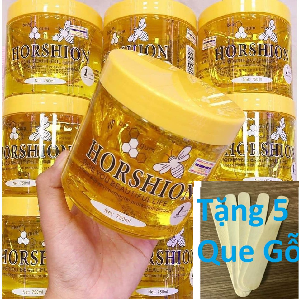 (Hủ To ~700ml Tặng 5 Que Gỗ) Sáp wax lông lạnh Horshion, Wax Gel Lạnh Không Cần Nấu Siêu Tiện Lợi