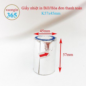 Giấy in hóa đơn k57, giấy in bill K57, giấy in nhiệt K57 (57x45) (mm)