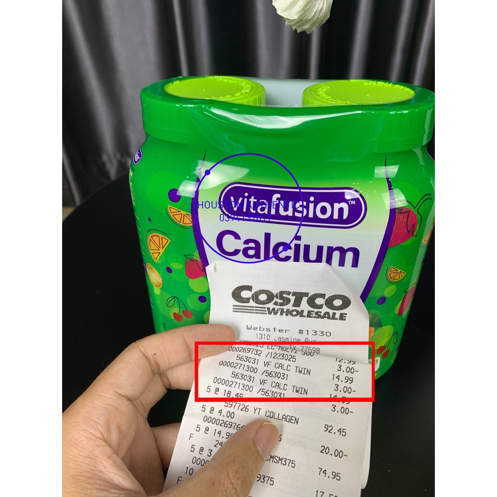 Kẹo dẻo VITAFUSION bổ sung Calcium + D3 500mg 200 viên _ Live mua hàng tại Mỹ