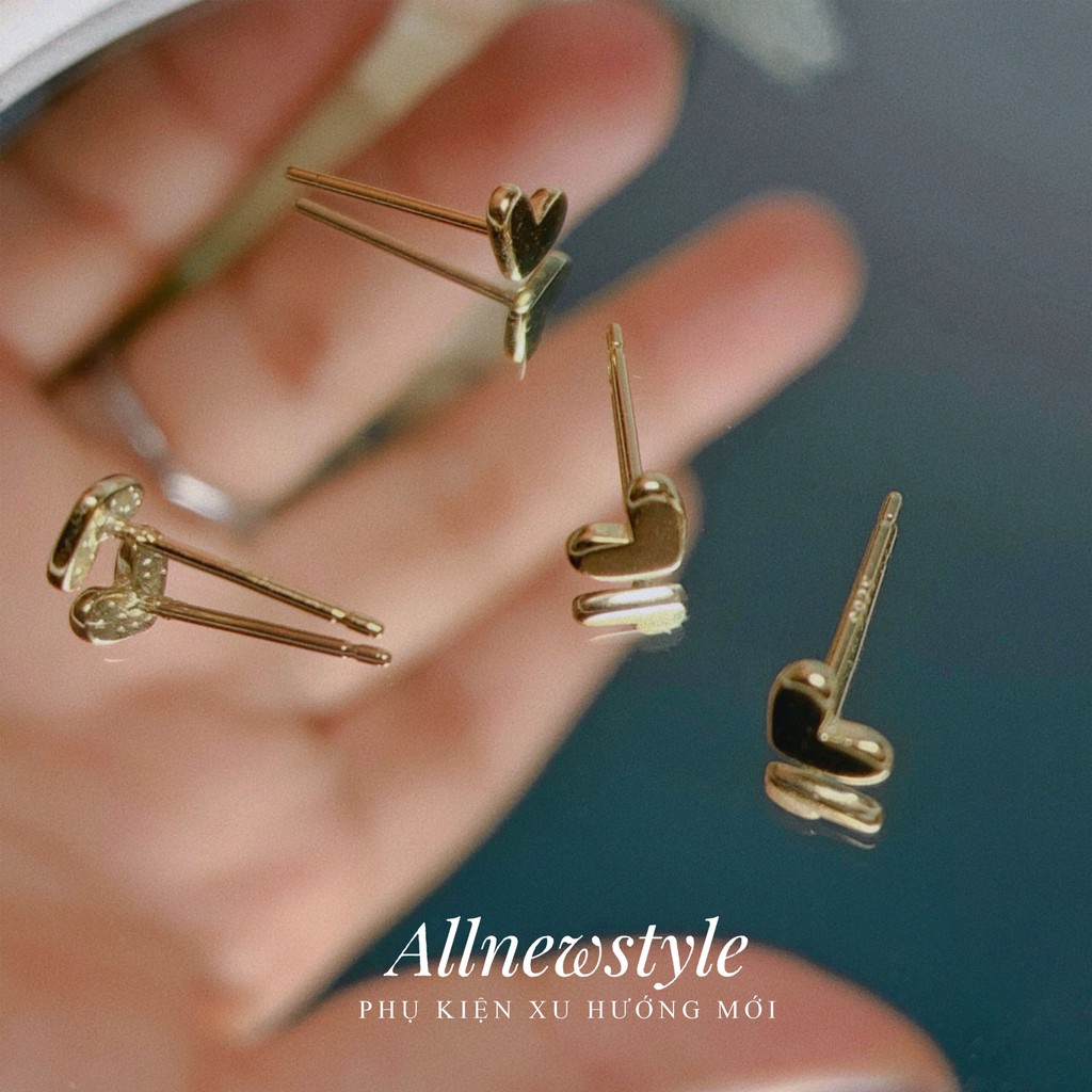 Bông tai Little Heart Allnewstyle chất bạc S925