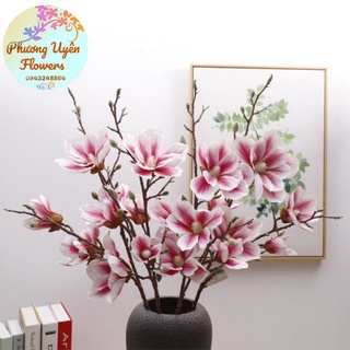Hoa giả cành mộc lan cao su -- hoa lụa cao cấp