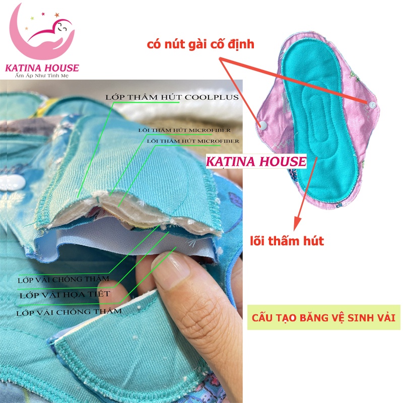 Băng vệ sinh vải Katina Pads an toàn sạch sẽ, tiết kiệm, thấm hút tốt