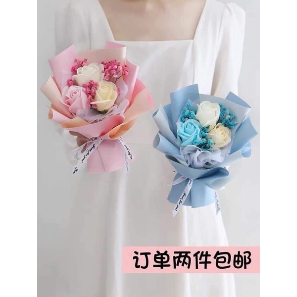 SỈ, LẺ HOA HỒNG SÁP 3 BÔNG