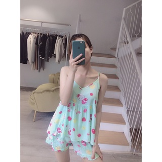 Bộ ngủ 2 dây babydoll