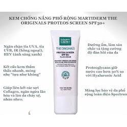Kem chống nắng bảo vệ da toàn diện cho làn da dầu, mụn, nám MartiDerm The OriginalsProteos Screen SPF50+ Fluid Cream