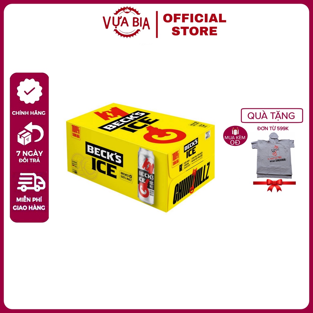 [CÓ THẺ CÀO]BIA BECK'S ICE THÙNG 24 LON 330ML