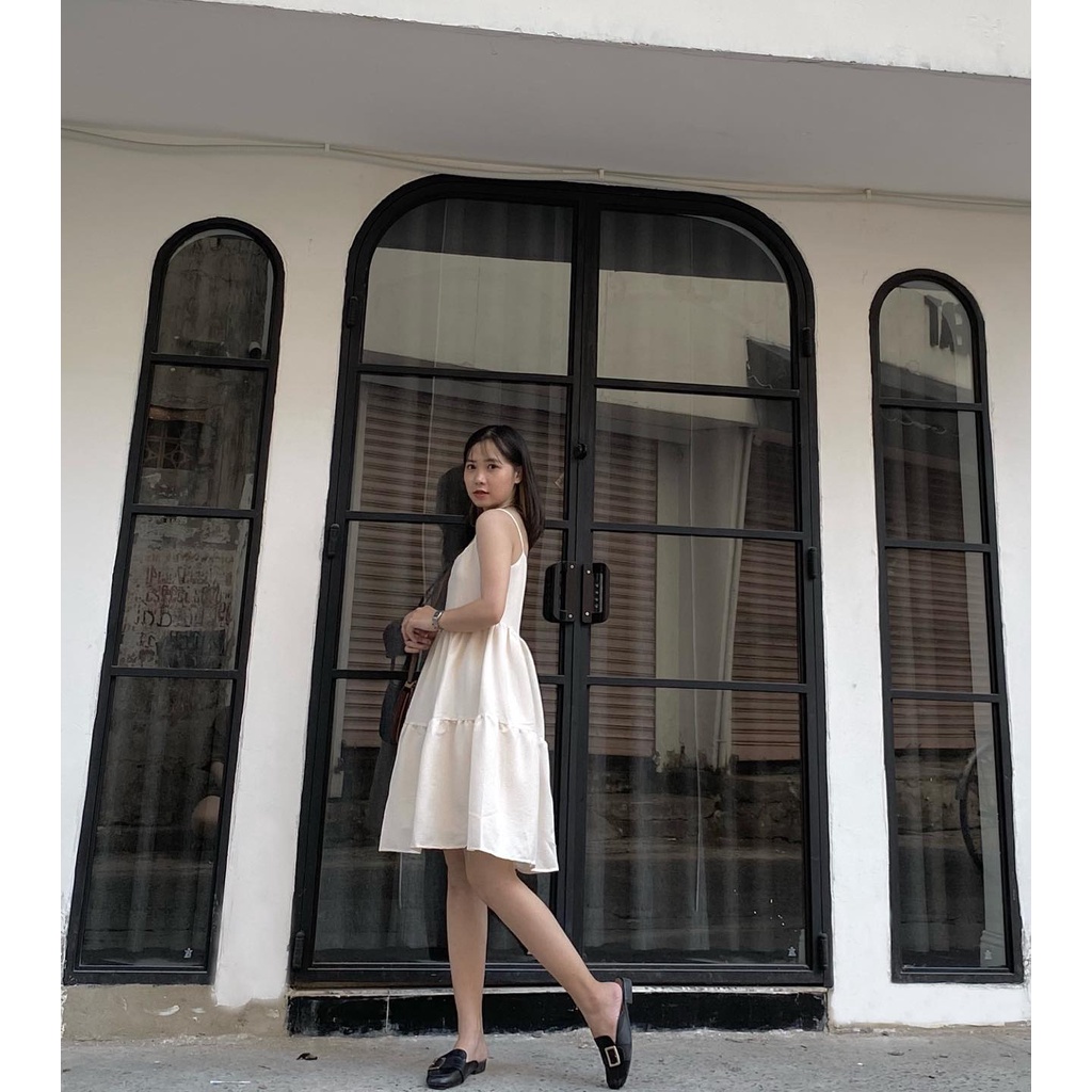 Babydoll beige dress