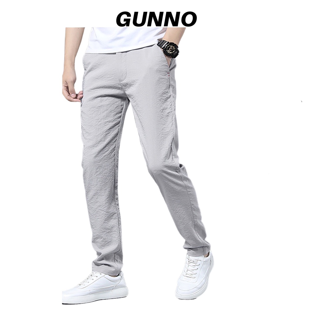 Quần đũi dài nam GUNNO chất liệu đũi xước co dãn bốn chiều