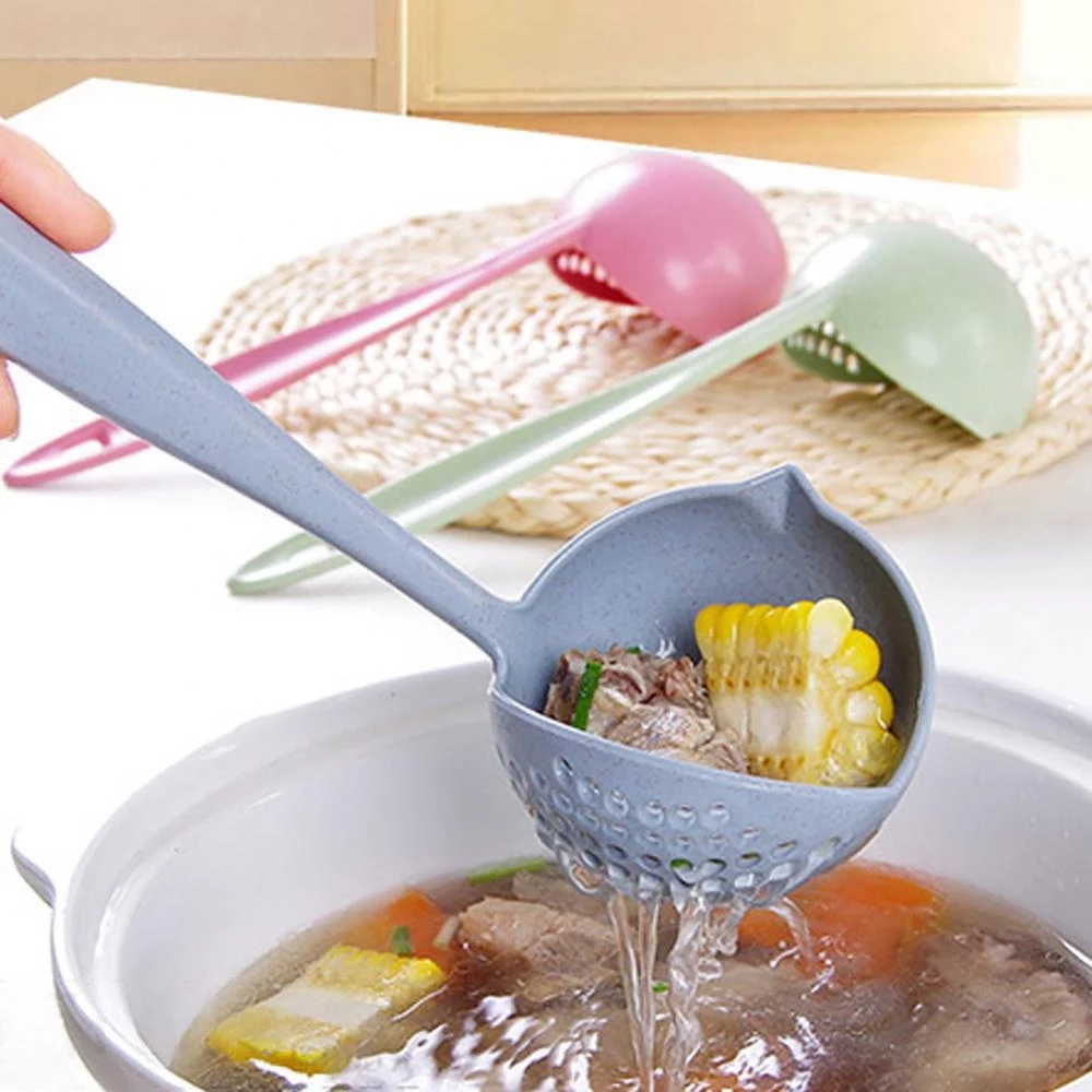 Bộ Muỗng/Rá Lọc Cán Dài 2 Trong 1 Đa Năng Tiện Dụng Cho Nhà Bếp