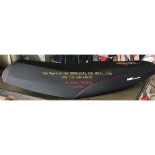 Trọn bộ yên Wave lớn đời 2006-2016 ( gọt cạnh - chữ thêu viền chỉ đỏ )