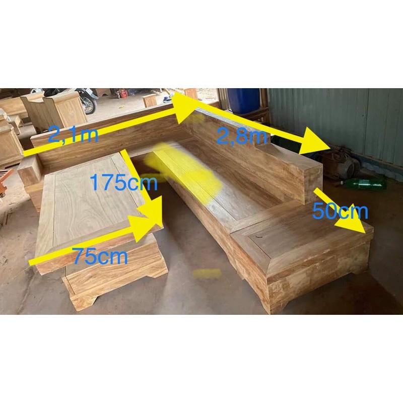 Bàn ghế sopha gỗ gõ đỏ kê góc