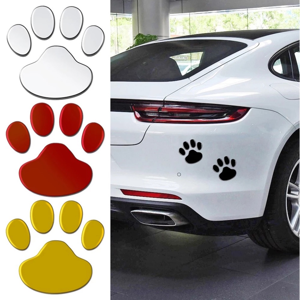 HUBERT 2Pcs/Set 3D Car Stickers Black Bear Foot Prints Car Stickers Dog Cat Foot Print Animal Paw Cool Design Car Window Car Bumper Car Decal Bear Paw Stickers/Multicolor