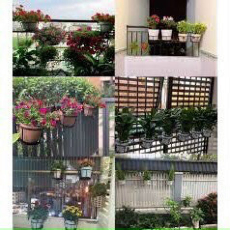 Giá treo chậu hoa ban công{sắt rỗng phun sơn tĩnh điện, nhẹ mà vẫn chắc chắn với tải trọng lên tới 15kg}