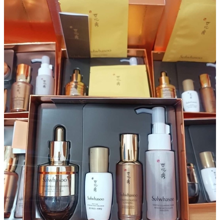 Ca set tinh chất nhân sâm sulwhasoo concentrated ginseng rescue ampoule