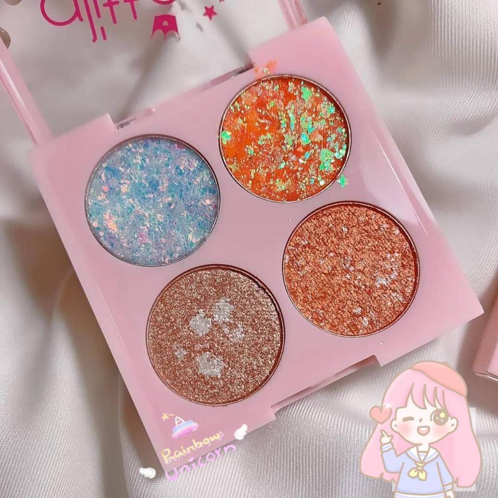 Nhủ Mắt Kim Tuyến 4 Ô Màu Tạo Điểm Nhấn Kiss Beauty Glitter Eyeshadow No.87116