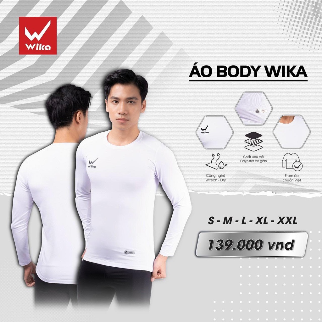 Áo Giữ Nhiệt Nam Chính Hãng Wika , Áo Thun Thể Thao Tập Gym  Ôm Body Co Giãn 4 Chiều