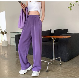 (Order) Quần ống rộng tím Ulzzang basic
