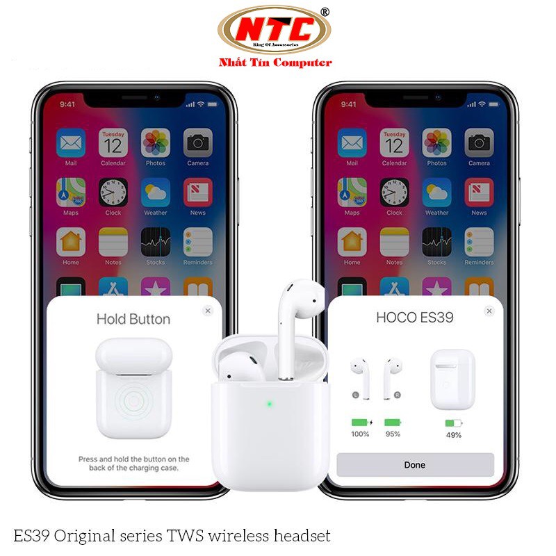 Tai nghe Bluetooth True Wireless Hoco ES39 Original series V5.0 (Trắng) - Hãng phân phối chính thức